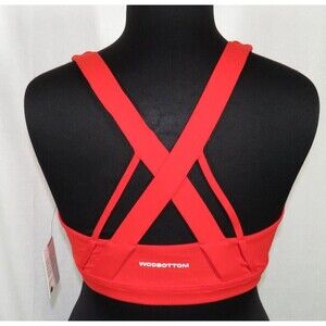 Wodbottom Red Strappy Active Padded Yoga Sports Bra Plus 3XL